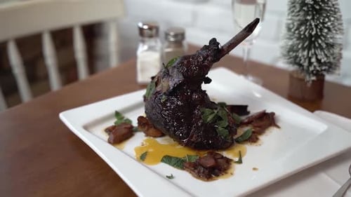 Delicious Plate of Lamb Shank Dinner at Home