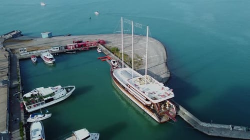Port and Ships inside aerial view
