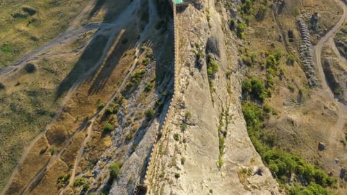 Aerial View of Ancient Genoese Fortress in Crimea