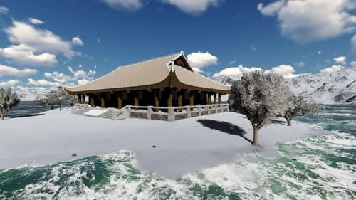 Panoramablick auf das alte Haus während des Tages