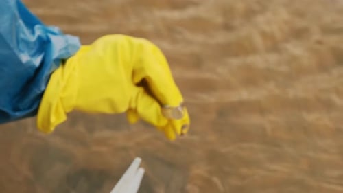 Collecting Water Samples on the Shoreline