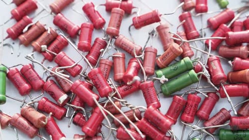 Close Up of Many Electronic Resistors