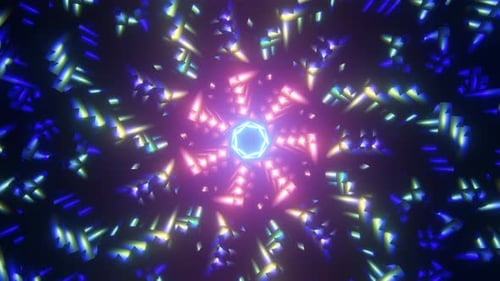 Abstract Seamless Multicolor Psychedelic Hypnotic VJ Loop Background