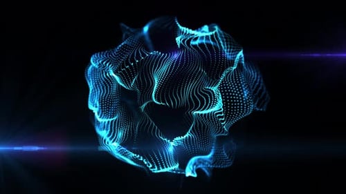 Blue amorphous particle object changing its shape