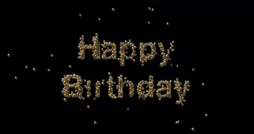 Golden Particles Happy Birthday Text Reveal