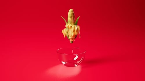 3D Animated Corn Transforms into Delicious Popcorn