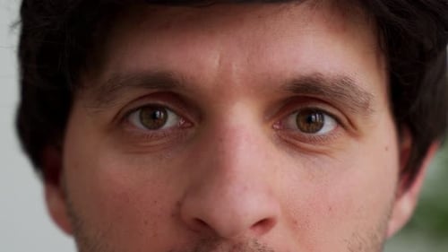 Extreme Close Up of Man's Face and Eyes