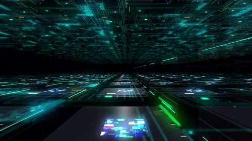 Futuristic Digital Grid Technology Background Loop