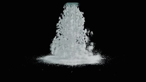 Dynamic White Particles Falling to Form a Pile