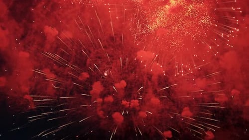 Holiday Bright Fireworks in Sky