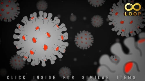 Cartoon Coronavirus Dark Background