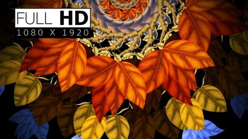 Decorative Fractal Leaves Loop Abstract Motion Background