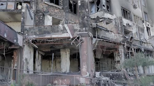 A Multistorey Rye House Was Destroyed By Russian Bombing in Ukraine