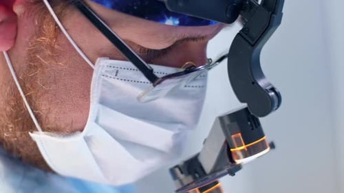 the Surgeon Performs a Surgical Operation