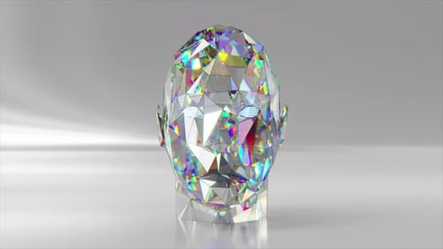Abstract Faceted Crystal Head Animation Reveal