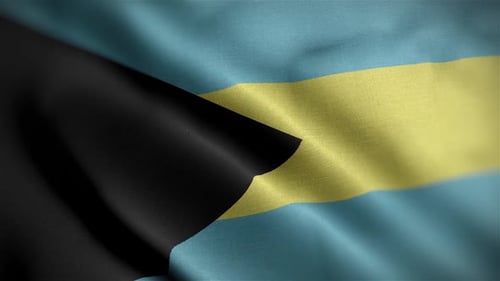 Waving Bahamas Flag Seamless Loop Animation