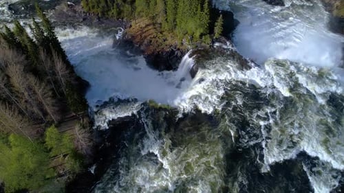 Ristafallet Waterfall in the Western Part of Jamtland