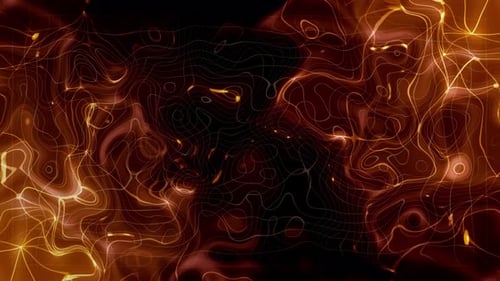 Abstract Flowing Glowing Lines and Particles Background