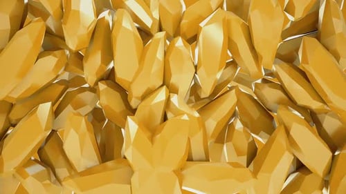 Abstract Geometric Yellow Crystal Animation Looping Background