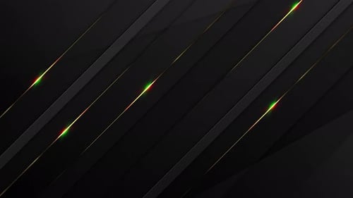 Sleek Black Diagonal Lines Background with Golden Light Reflections