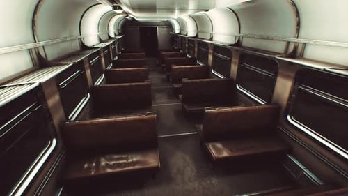 Intérieur de l'ancien train électrique soviétique