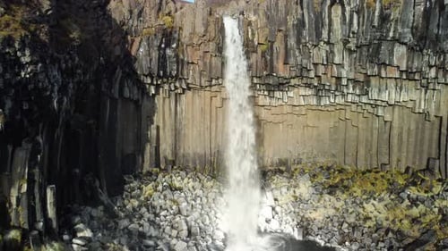 Svartifoss waterfall in Skaftafell National Park, Iceland.