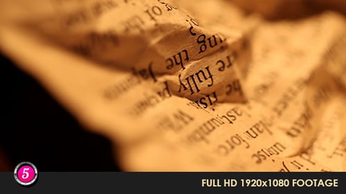 Aged Crumpled Paper with Text Close-Up