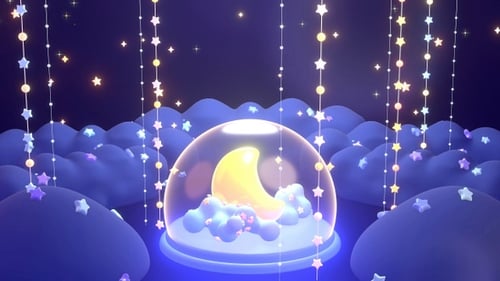 Sweet Dream Moon and Star Night Sky Background