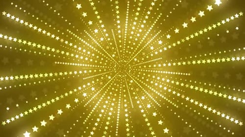 Radiant Golden Stars Tunnel Loop Background