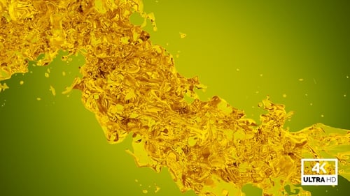 Dynamic Golden Liquid Splash Transition with Alpha Channel