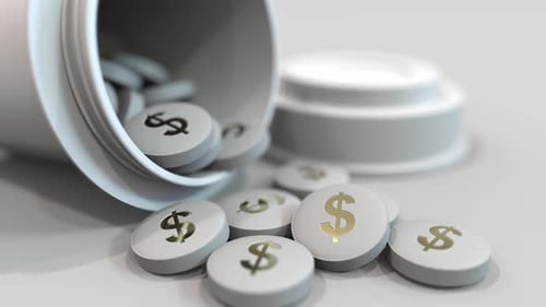 Pills with Stamped Dollar Signs