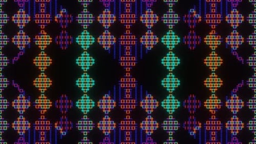 Abstract Animation Of Pixel Squares 02