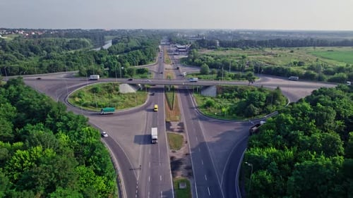 Busy Cars with Traffic Jam in the Rush Hour on Highway Road