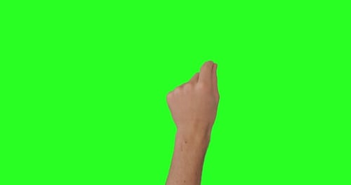 Paket mit 14 Gesten auf getastetem Greenscreen-Chroma-Key-Hintergrund. Klicken, Zoomen, Wischen, Schieben, Scrollen.