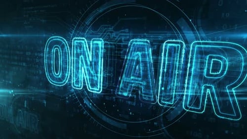 Abstrakte Neonreklame im Radio