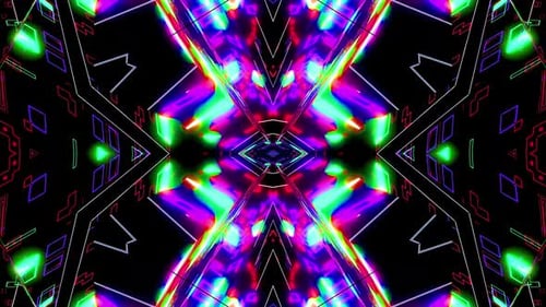 Padrões de caleidoscópio futurista VJ Loop movimento psicodélico Abstrato Fundo
