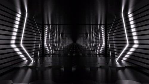 Black White Tunnel 4K