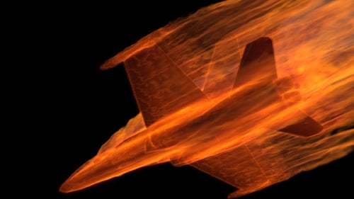 Fiery Jet Plane Transition Elements
