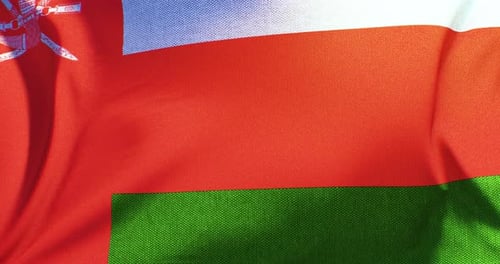 Realistic Waving Oman Flag Motion Graphic Background