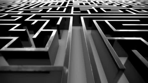 Seamless animation of the flight over an infinite black maze. Loopable. HD