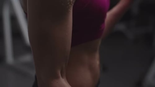 Woman Lifting Weights at the Gym