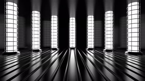 White Neon Stage Background Loop