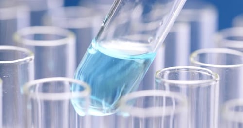 Scientist doing experiment with test tube