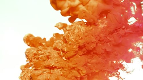 Abstract Ink Swirls of Orange and Red