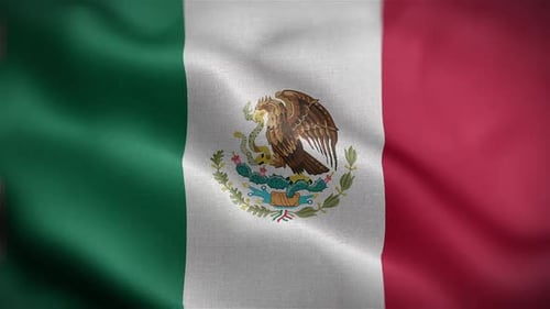 Waving Mexican Flag Loop Background Animation