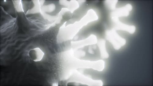 Glowing Microscopic Virus or Cell 3D Animation