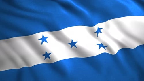 Flag of Honduras Waving with Double Headed Eagle
