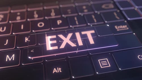 Teclado de computador futurista e mensagem de saída transparente