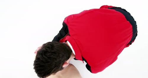 Person Performing CPR on Training Dummy