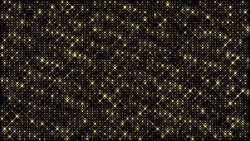Shimmering Golden Glitter Grid Background